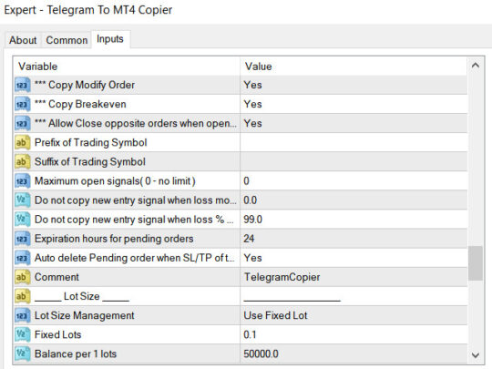 Telegram To MT4 Copier V6.32