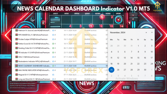 NEWS CALENDAR DASHBOARD Indicator V1.0