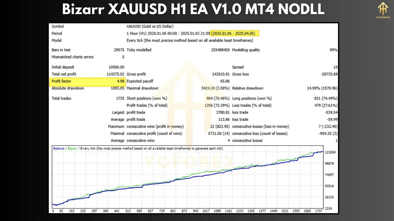 Bizarr XAUUSD H1 EA V1.0