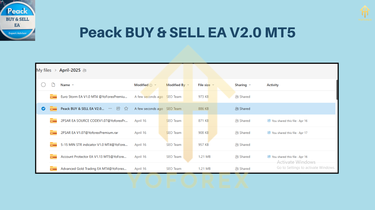 Peack BUY & SELL EA V2.0 MT5