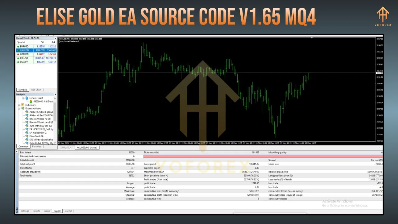 Elise Gold EA Source Code V1.65 MQ4
