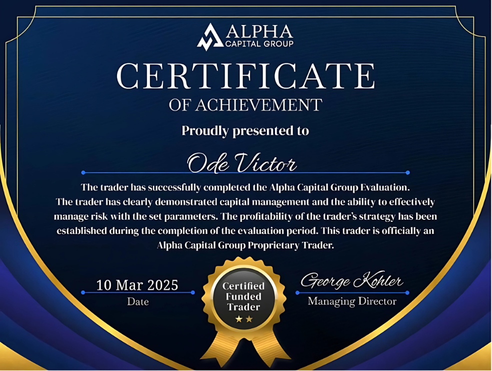 YoForex Clears Alpha Capital Group Prop Firm Account for Ode Victor
