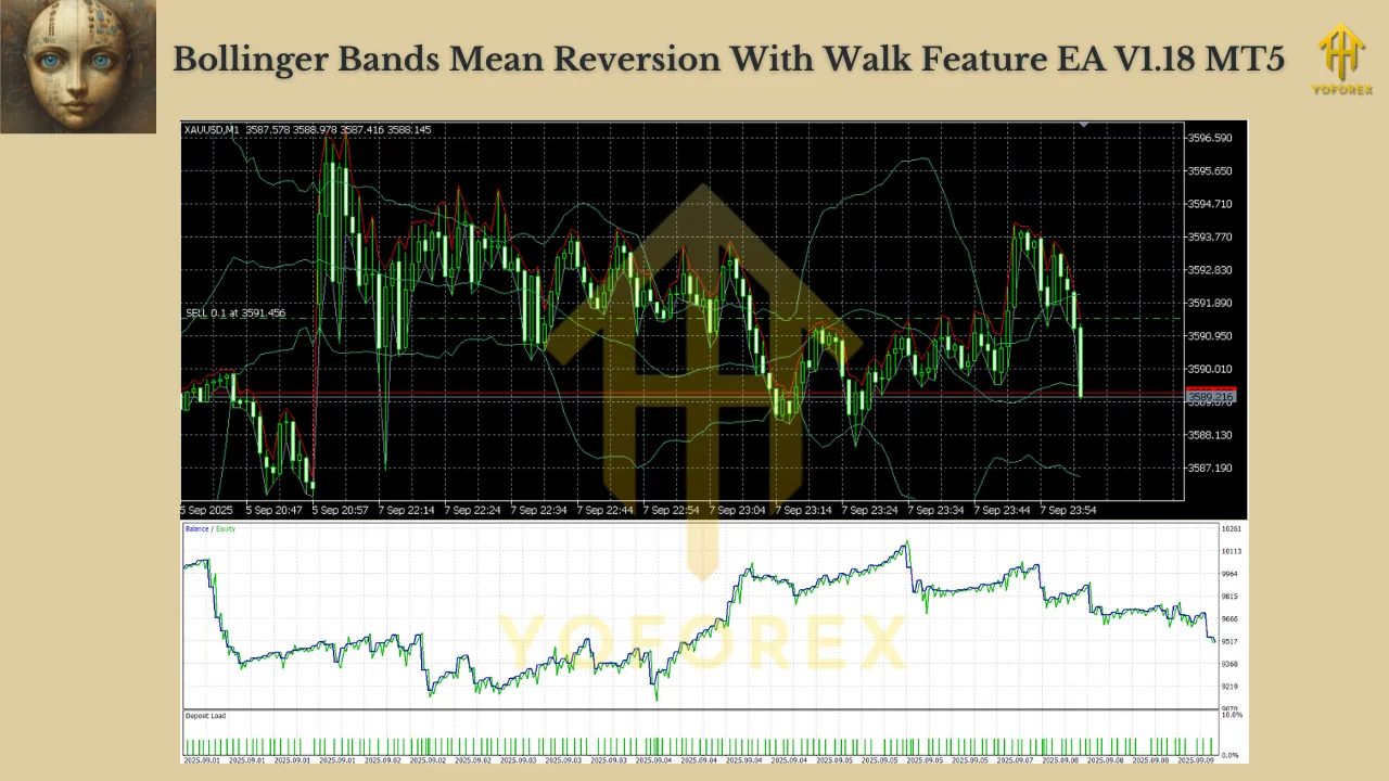 Bollinger Bands Mean Reversion With Walk Feature EA V1.18 MT5 2 Bollinger Bands Mean Reversion With Walk Feature EA V1.18 MT5