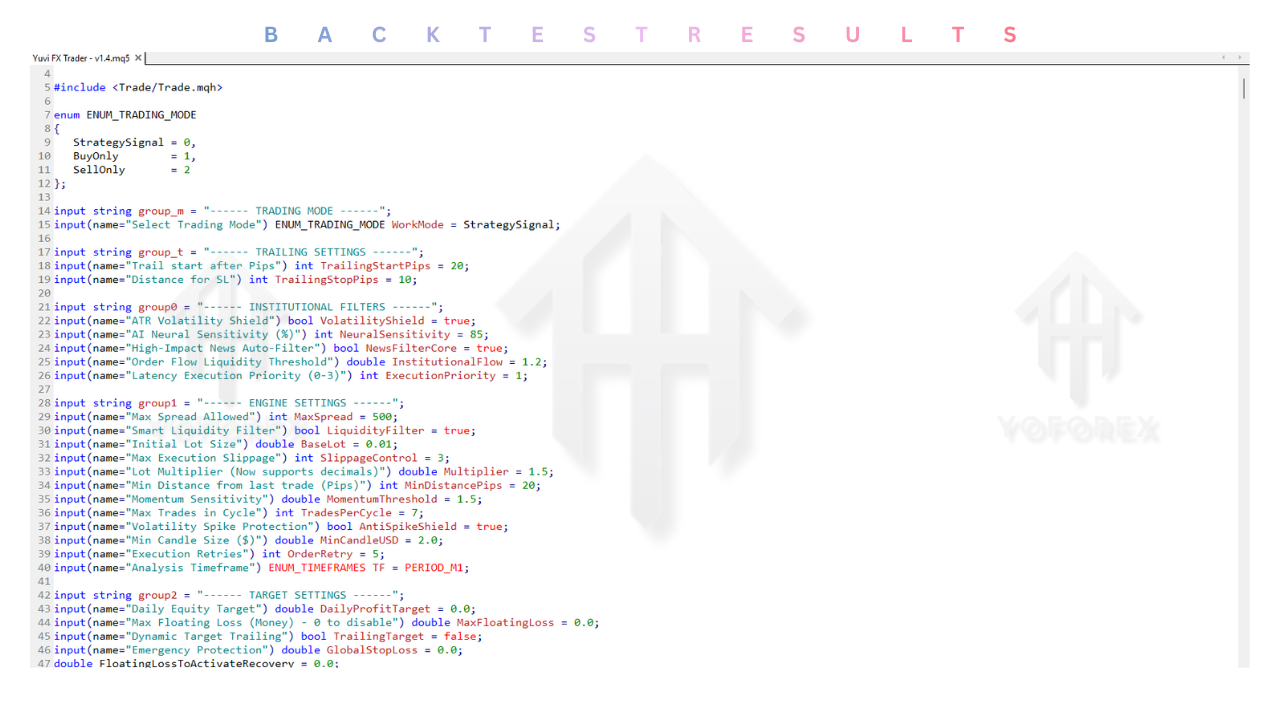 YUVI FX TRADER Source Code V1.4 MT5