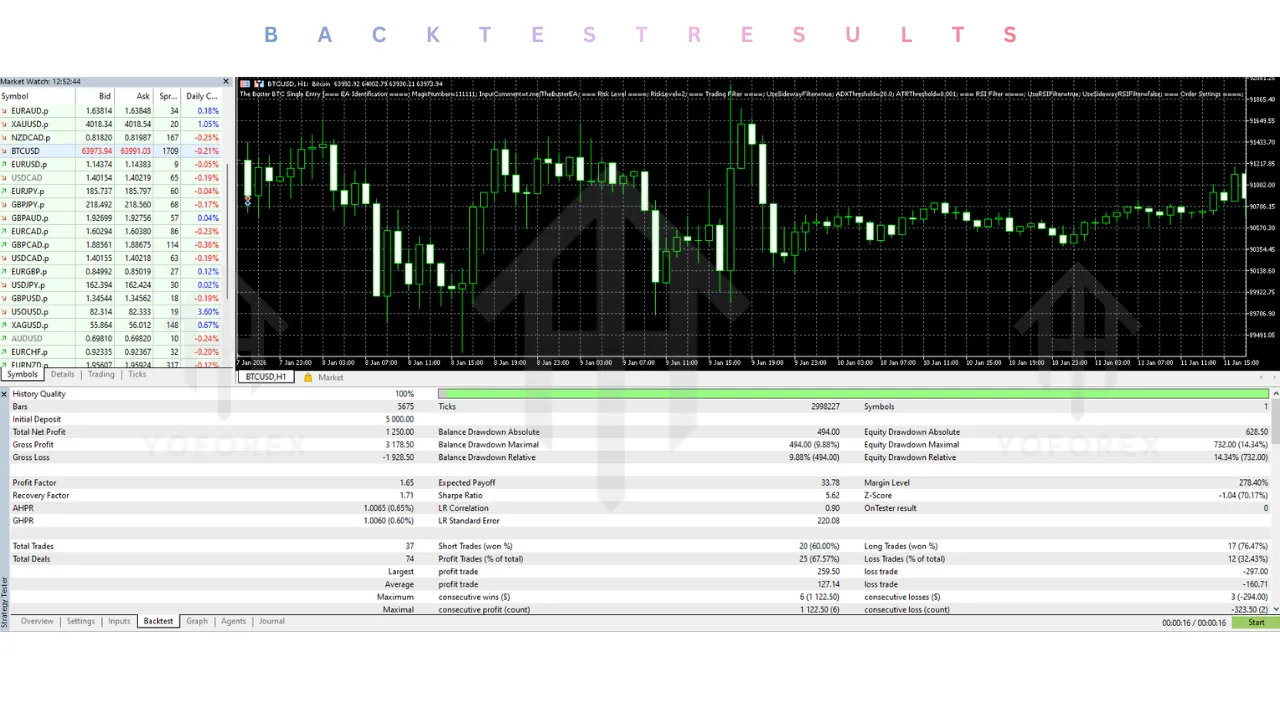 The Buster BTC Single Entry EA V1.36 MT5